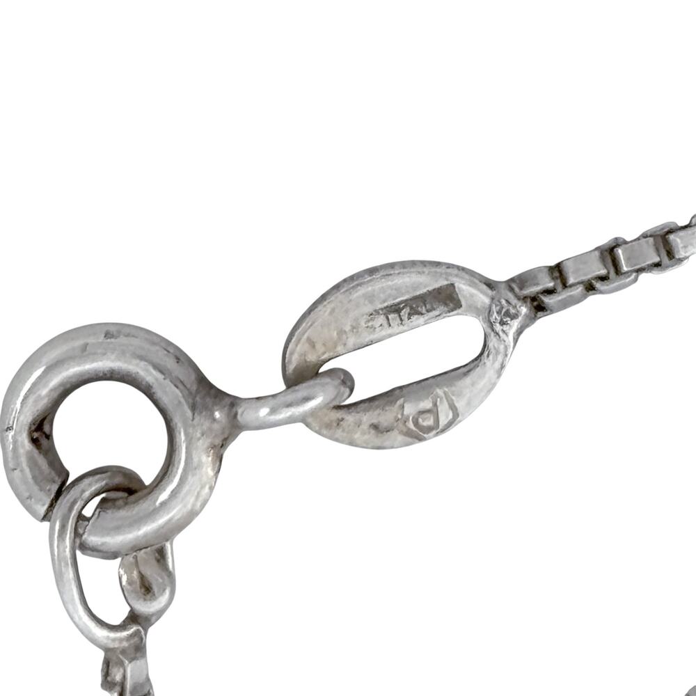 Vintage Italian Sterling Silver 925 Box Link Chain Necklace 16" - Picture 5 of 8